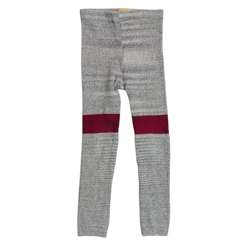 Frank & Lu, Size 8 Years, cotton sweater leggings, Gray/Maroon